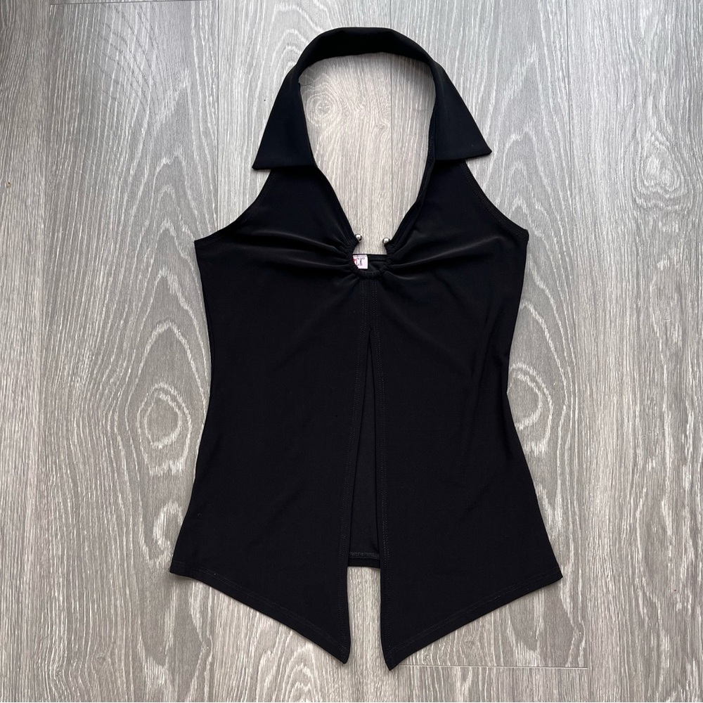 Y2K Black Halter Top